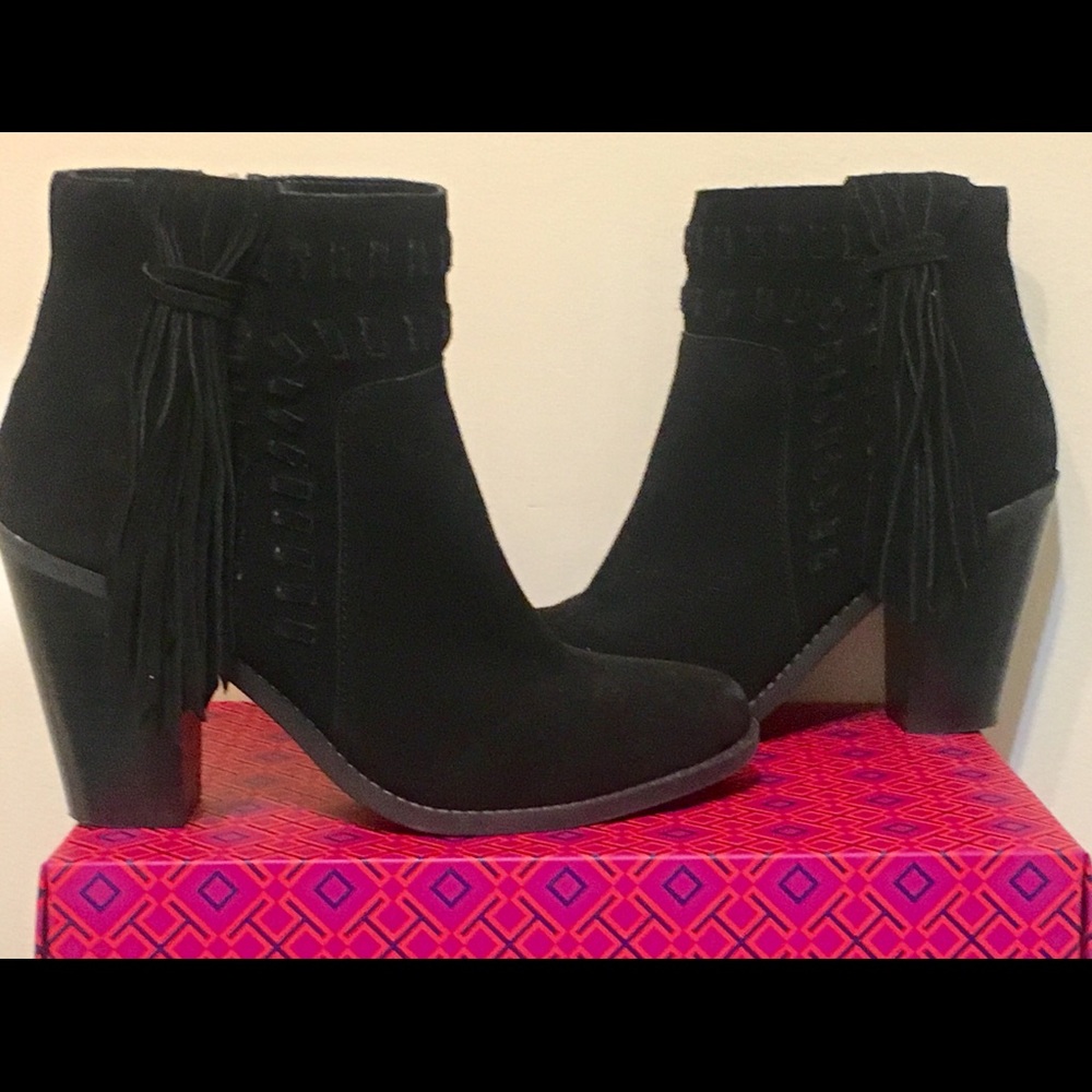 Black suede bootie