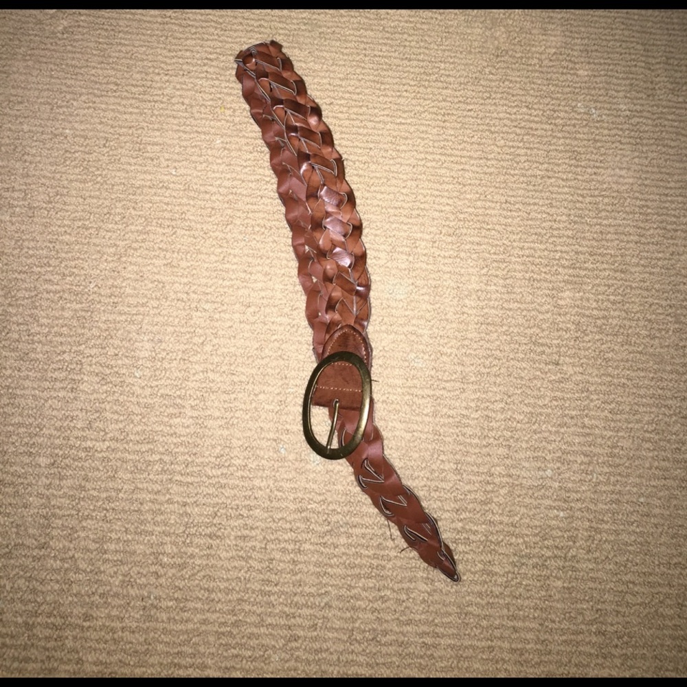 Brown braided belt