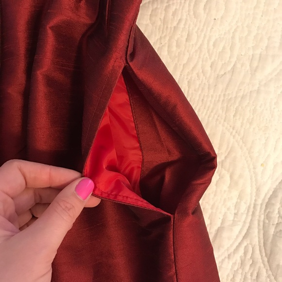 eshakti Dresses - Red Full Skirt Dress eshakti Dresses - Red Full Skirt Dress
