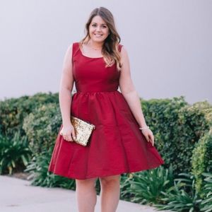 eshakti Dresses - Red Full Skirt Dress eshakti Dresses - Red Full Skirt Dress