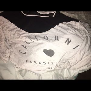 Black and white cali crop top