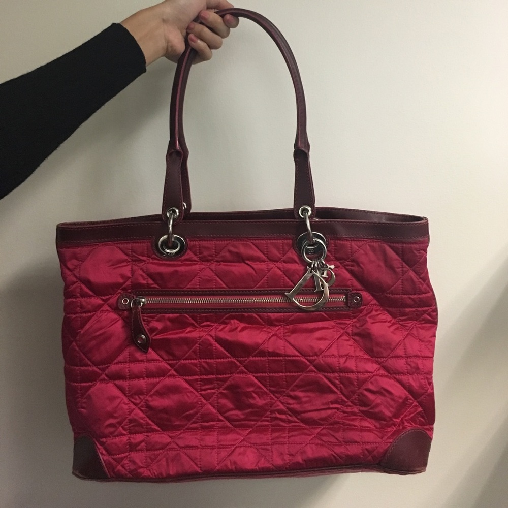 Pink Quilted Christian Dior Laptop Bag