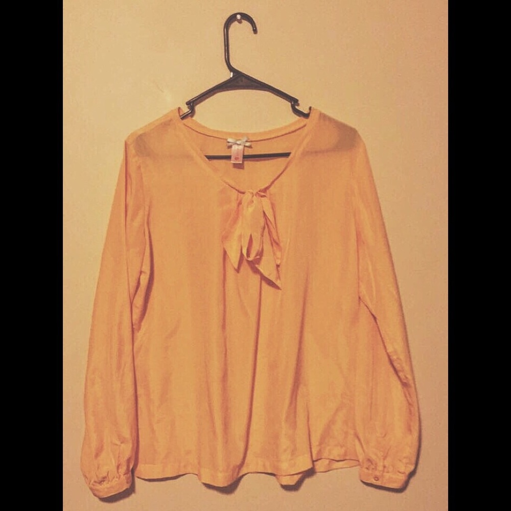 Mustard Yellow Bow Blouse