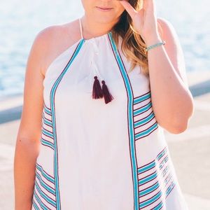Dresses - White Striped Dress Dresses - White Striped Dress