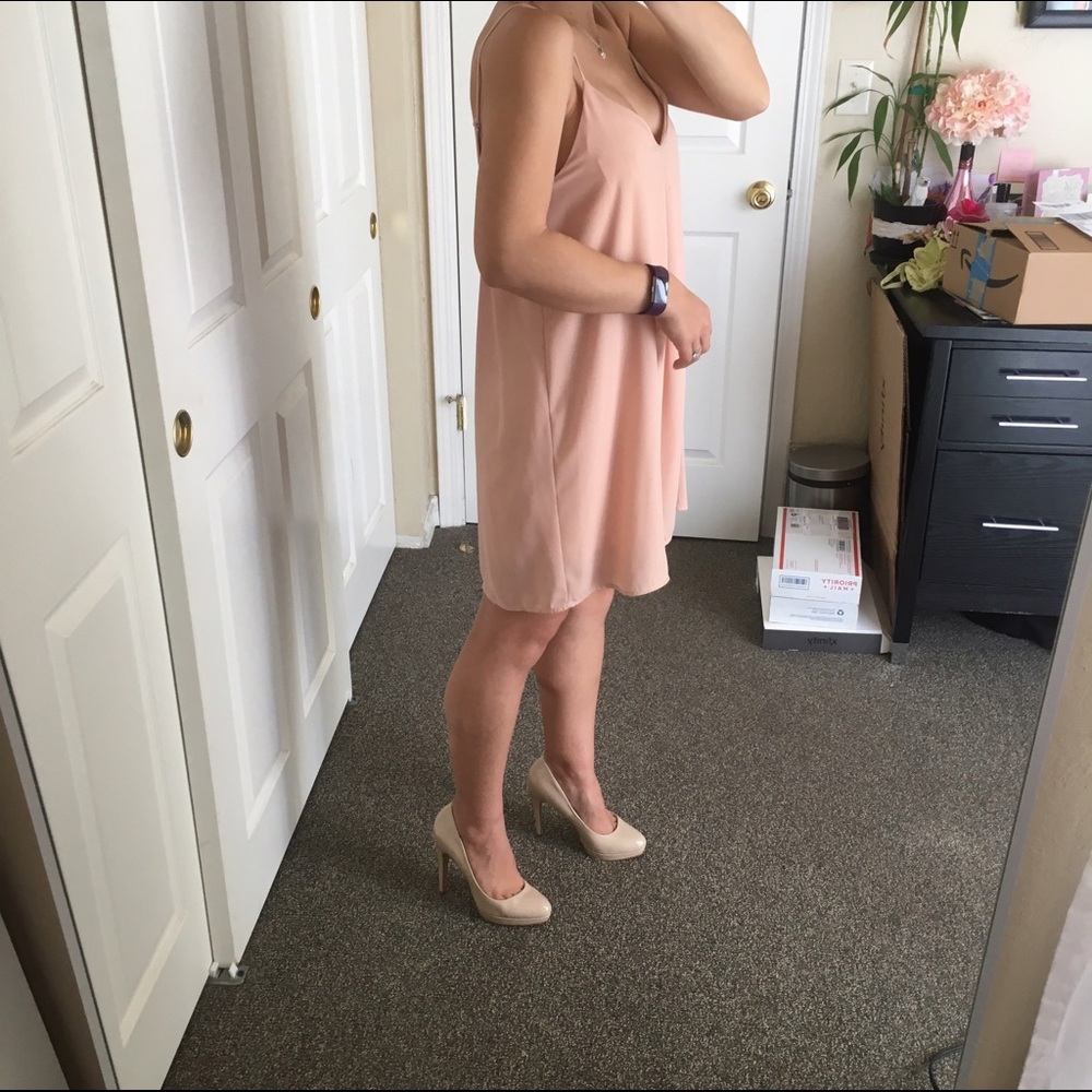 ❣️👗Beige Babydoll Dress with straps 💛