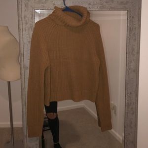 Burnt orange cable knit sweater