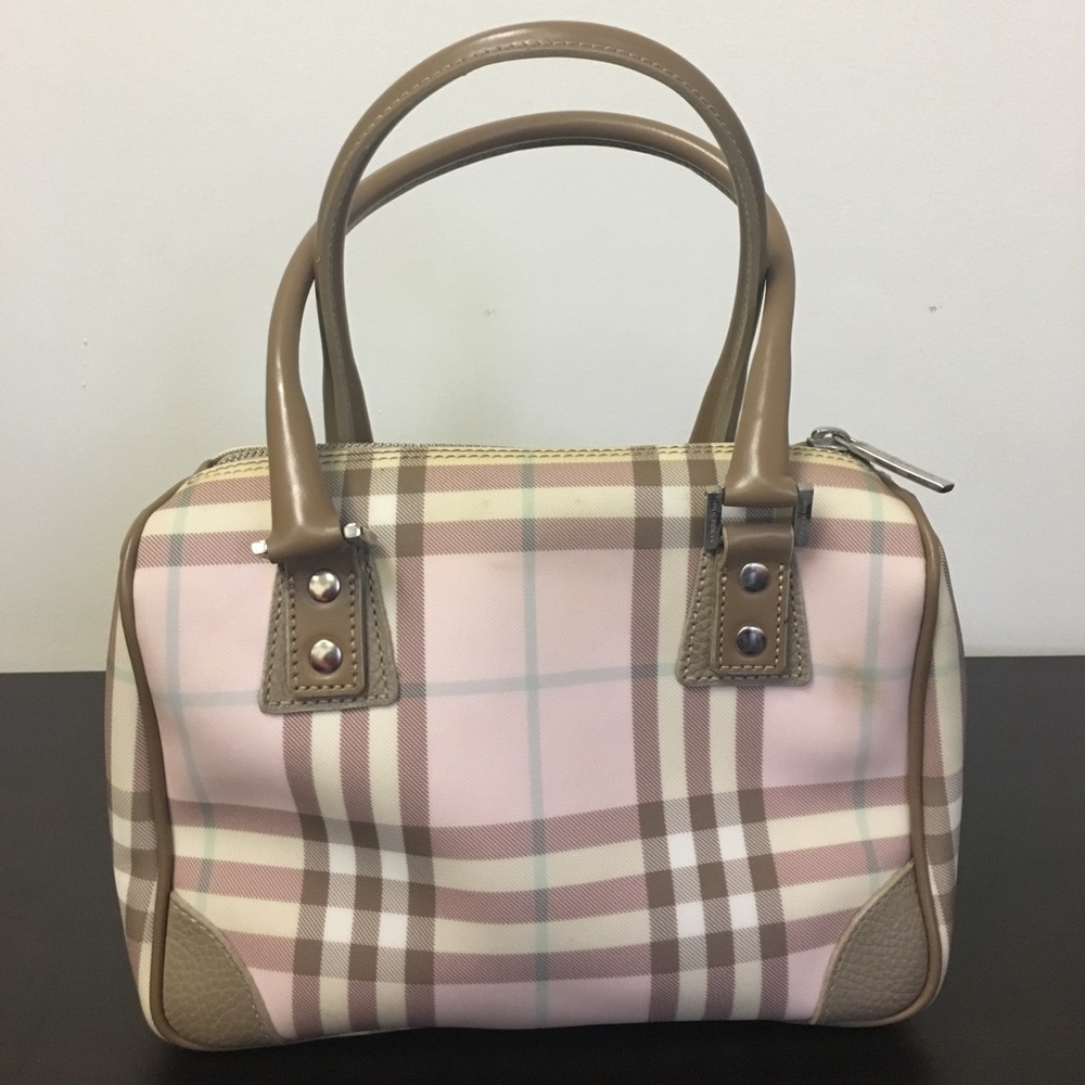 Small Pink Burberry Plaid Satchel