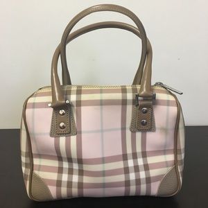 Small Pink Burberry Plaid Satchel