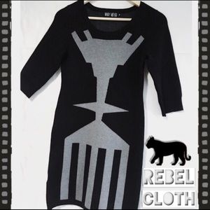 🕷Mary Meyer Bodycon Abstract Print Black Dress🕷