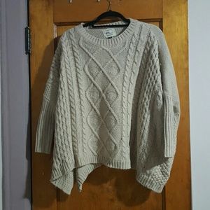 Oversized cream poncho sweater