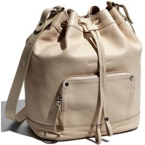Longchamp Leather Crossbody Bucket Bag