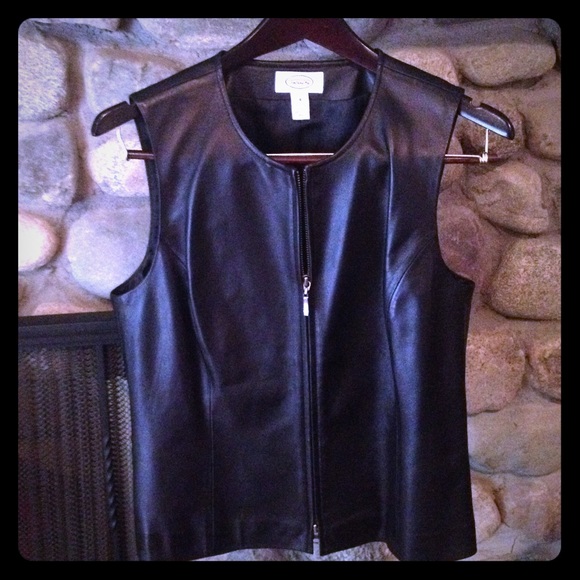 Talbots Genuine Leather Fashion Vest - Size 8 - Picture 1 of 5