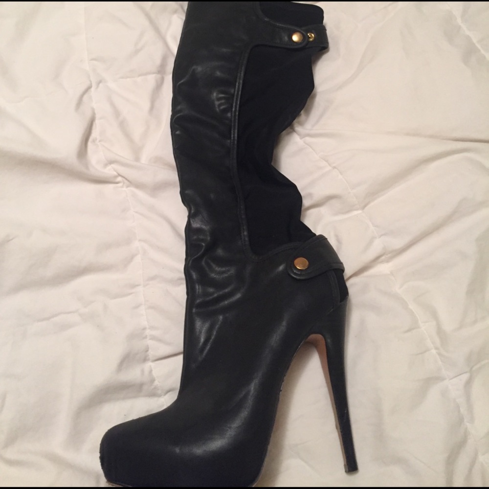 Thigh high black boots