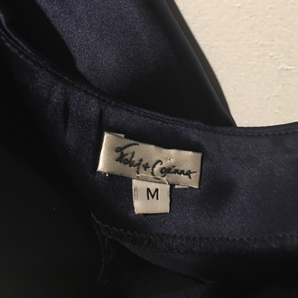 Foley & Corinna one shoulder navy silk dress - Picture 3 of 8
