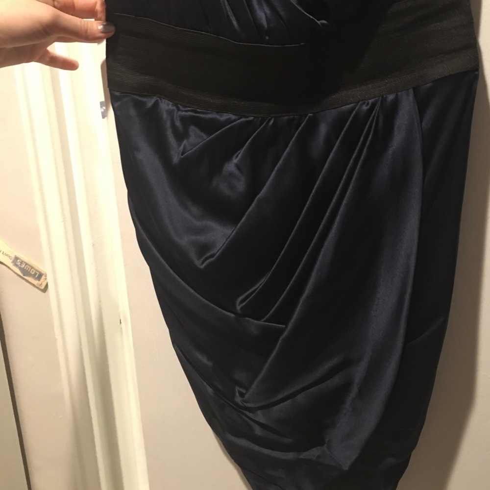 Foley & Corinna one shoulder navy silk dress - Picture 4 of 8