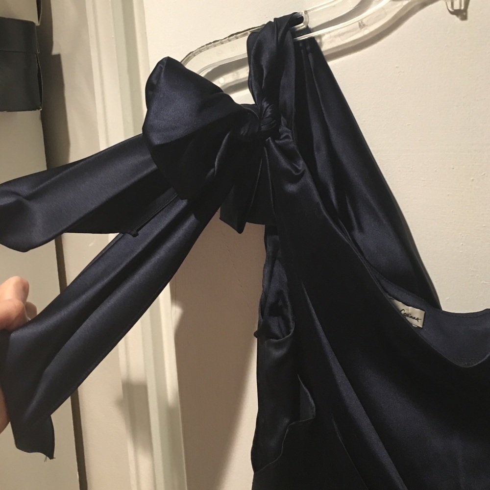 Foley & Corinna one shoulder navy silk dress - Picture 5 of 8