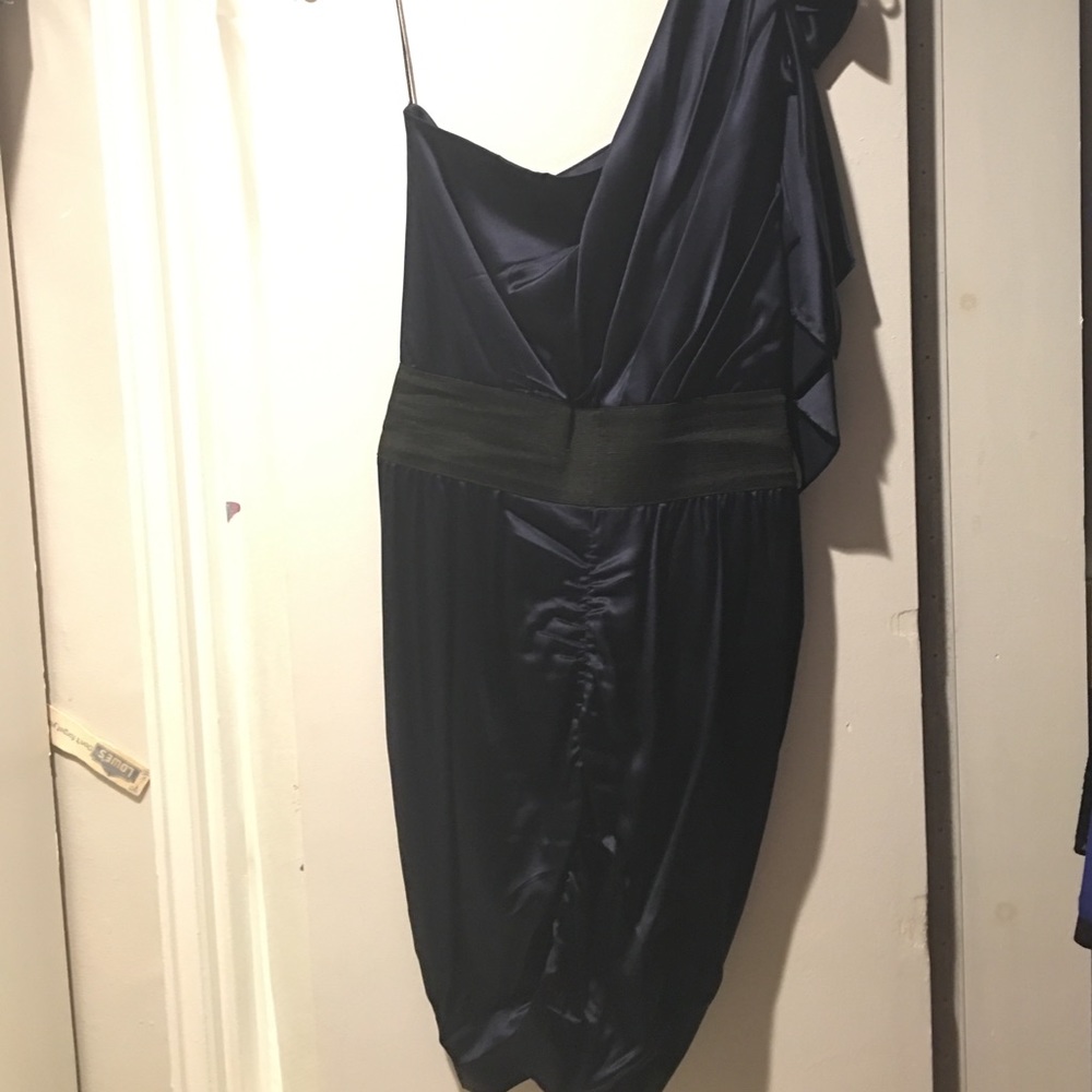 Foley & Corinna one shoulder navy silk dress - Picture 6 of 8