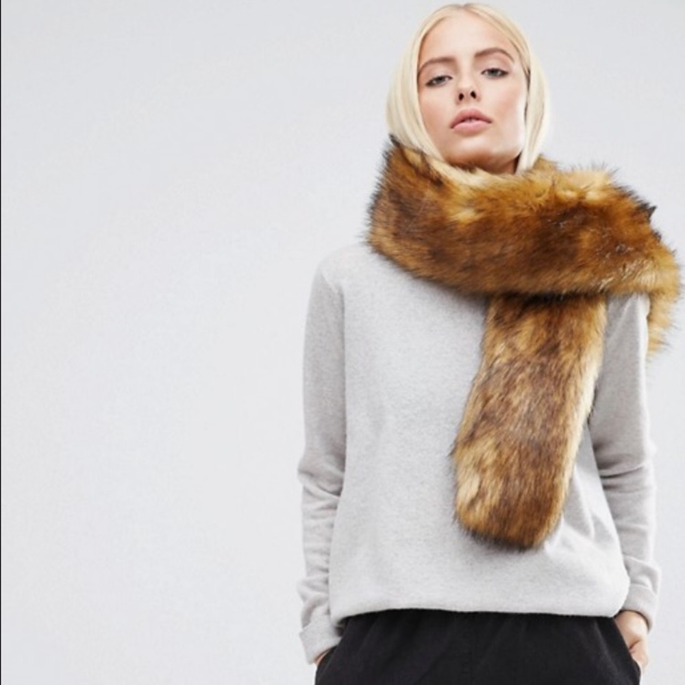 Asos long fur faux fur scarf