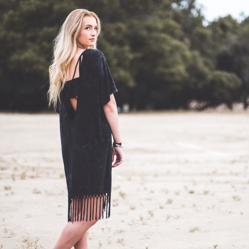 Black fringe dress