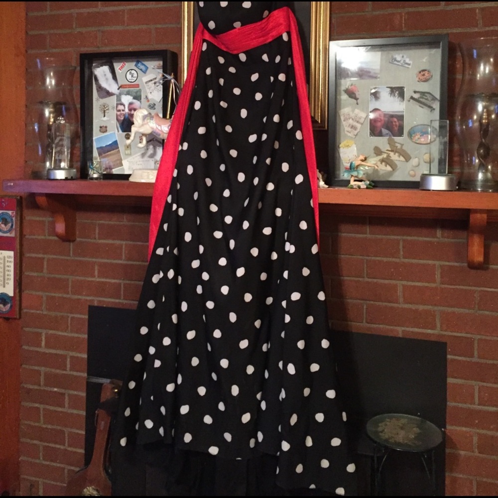 Black spotted Formal with red sash