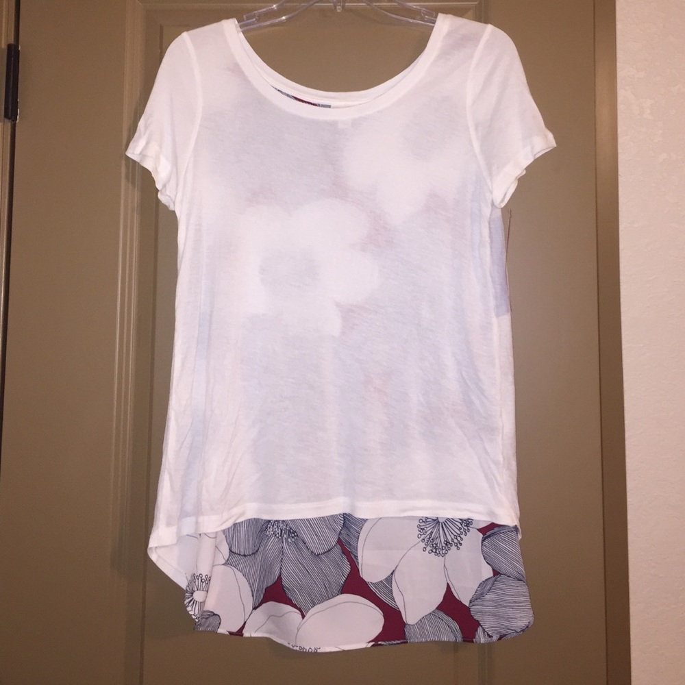 White and floral blouse
