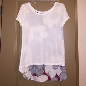 White and floral blouse