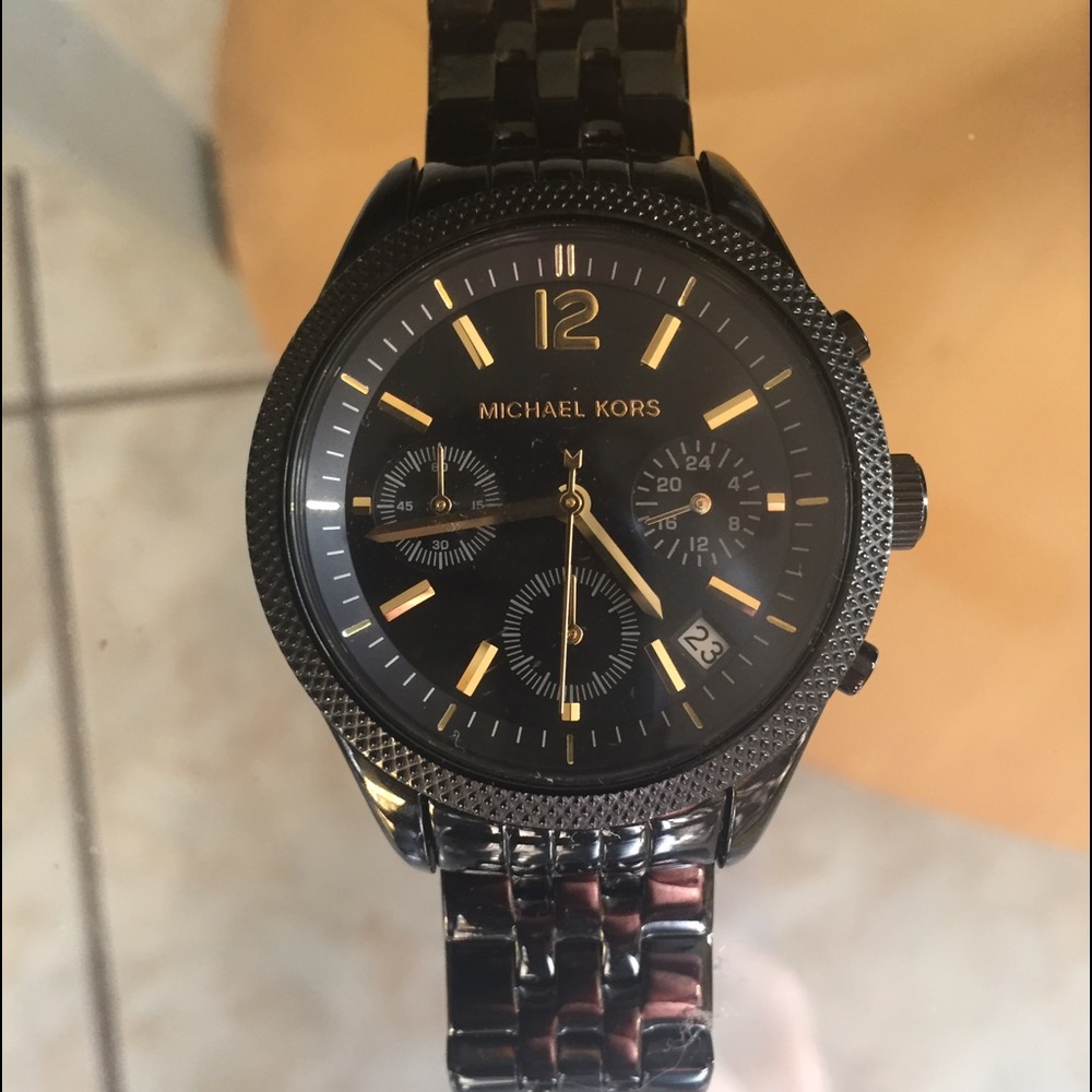 MK Black and Gold Watch