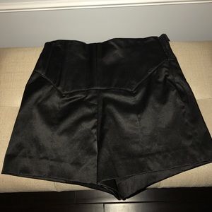 satin high waisted shorts