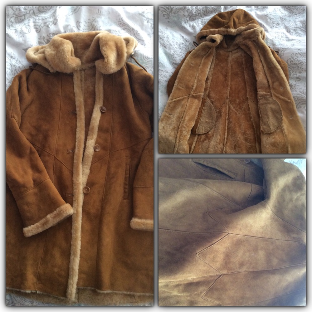 Shearling long coat for girls.