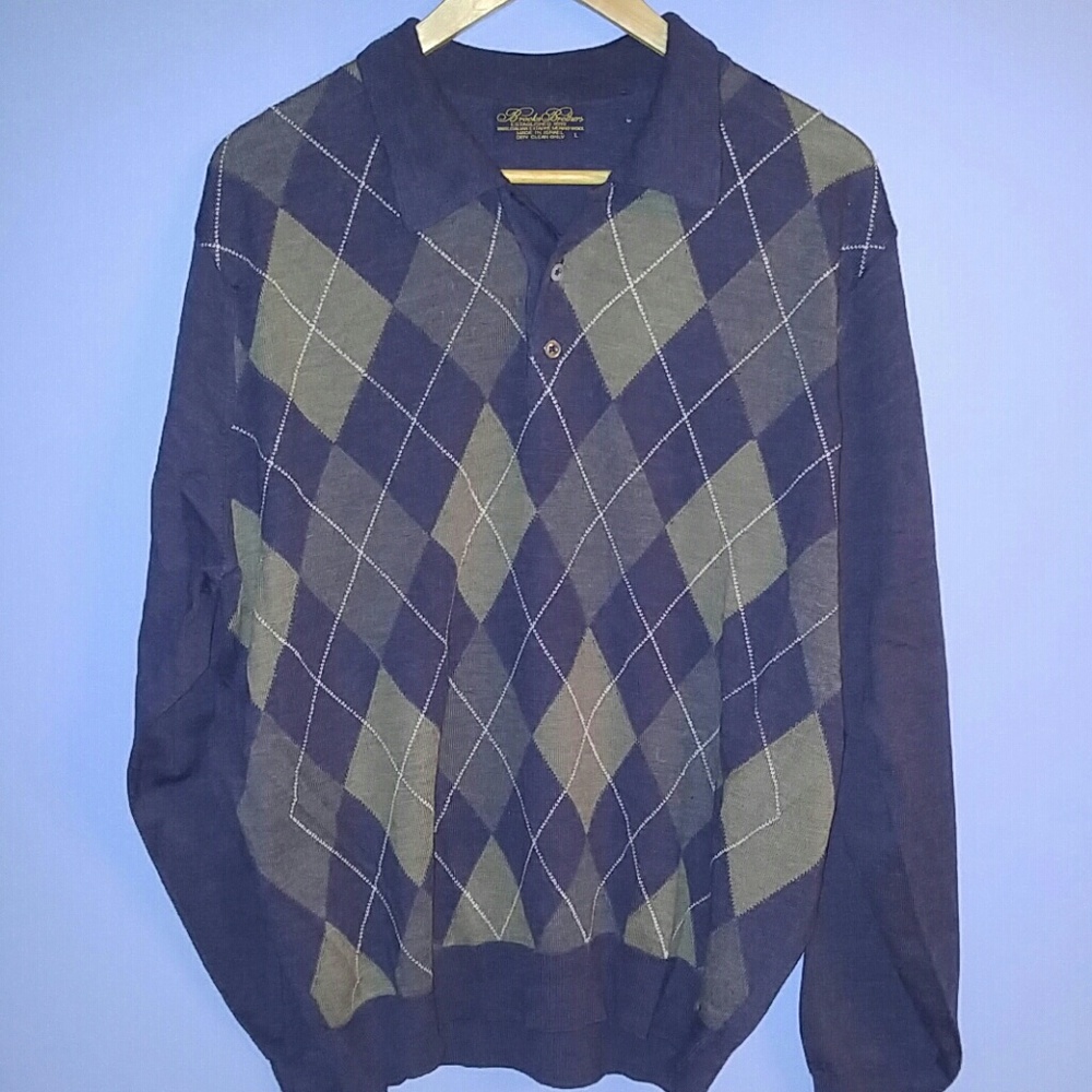 Men's Argyle Brooks Brothers Merino wool sweater