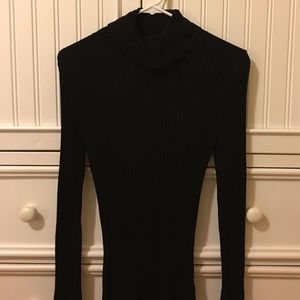Fitted ribbed turtleneck sweater