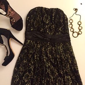 Black & gold evening dress