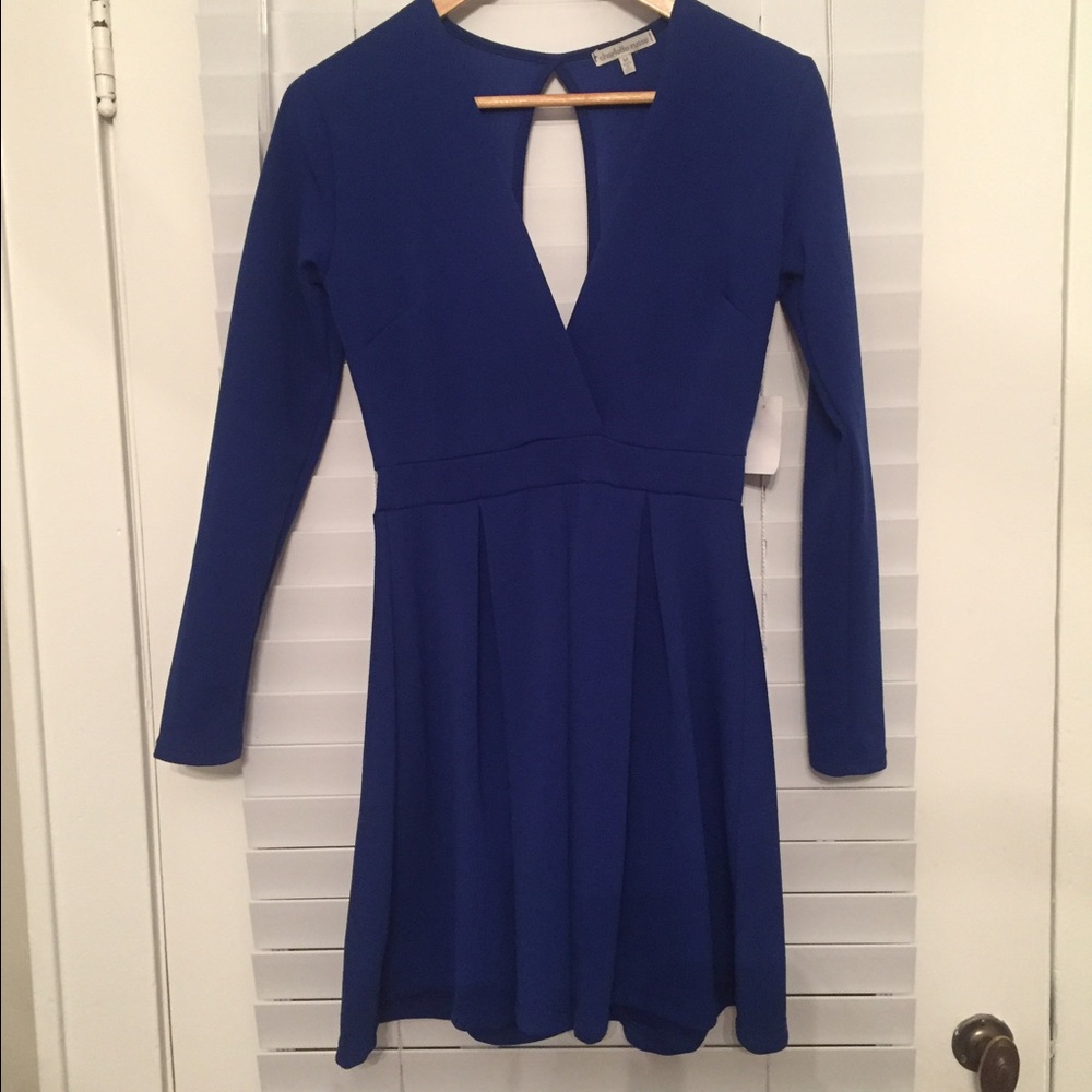 Charlotte Russe Long Sleeve Dress with Deep-V