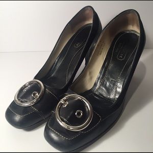 Coach "Lorena"  black signature and leather pumps