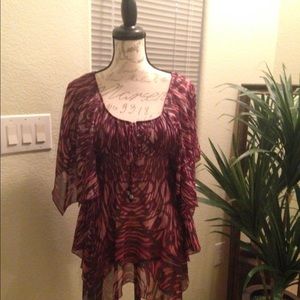 100% silk tunic, top.