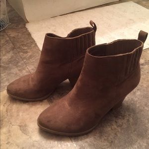 Brown suede ankle boots