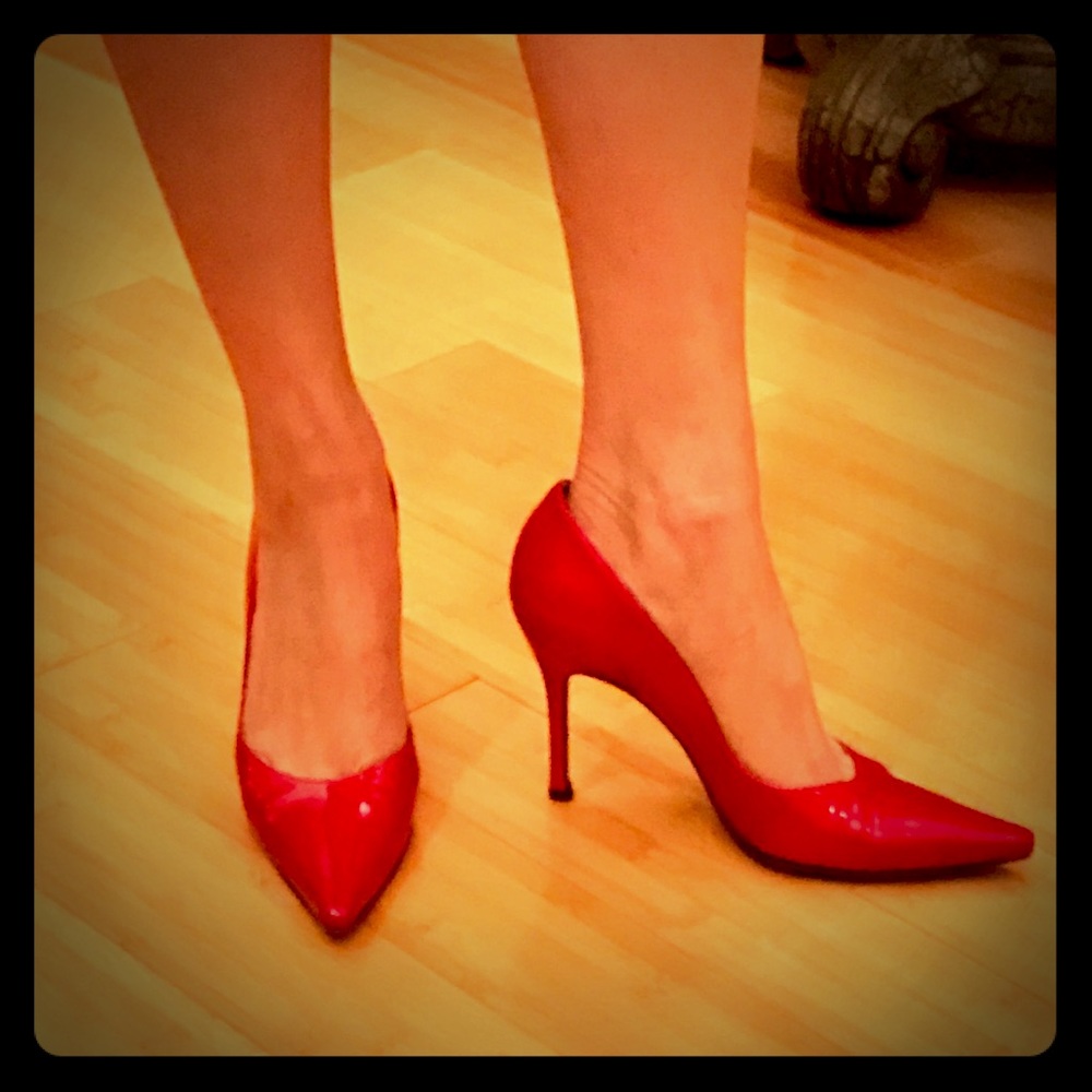 Stuart Weitzman Red Patent Leather Heels