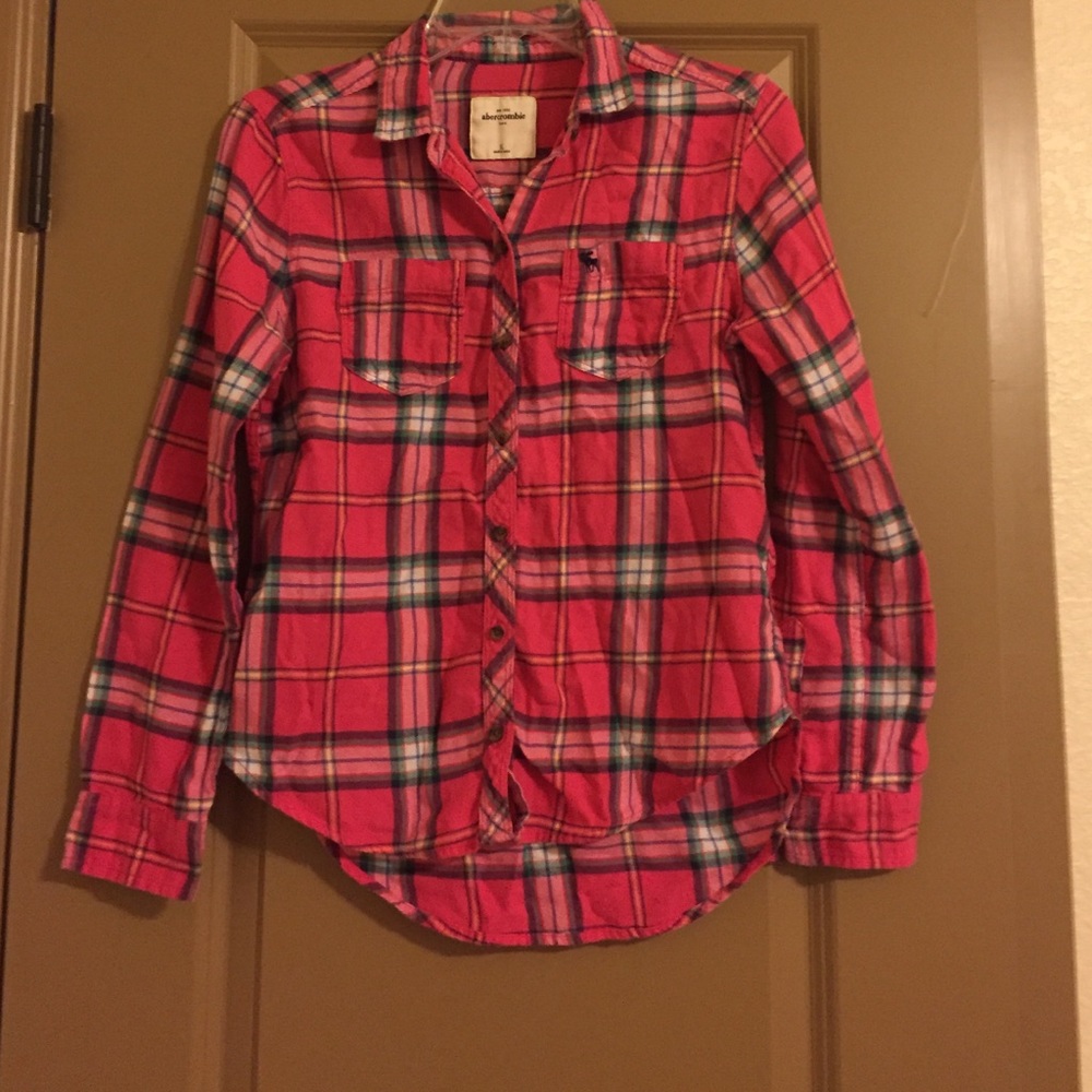 Pink and green flannel