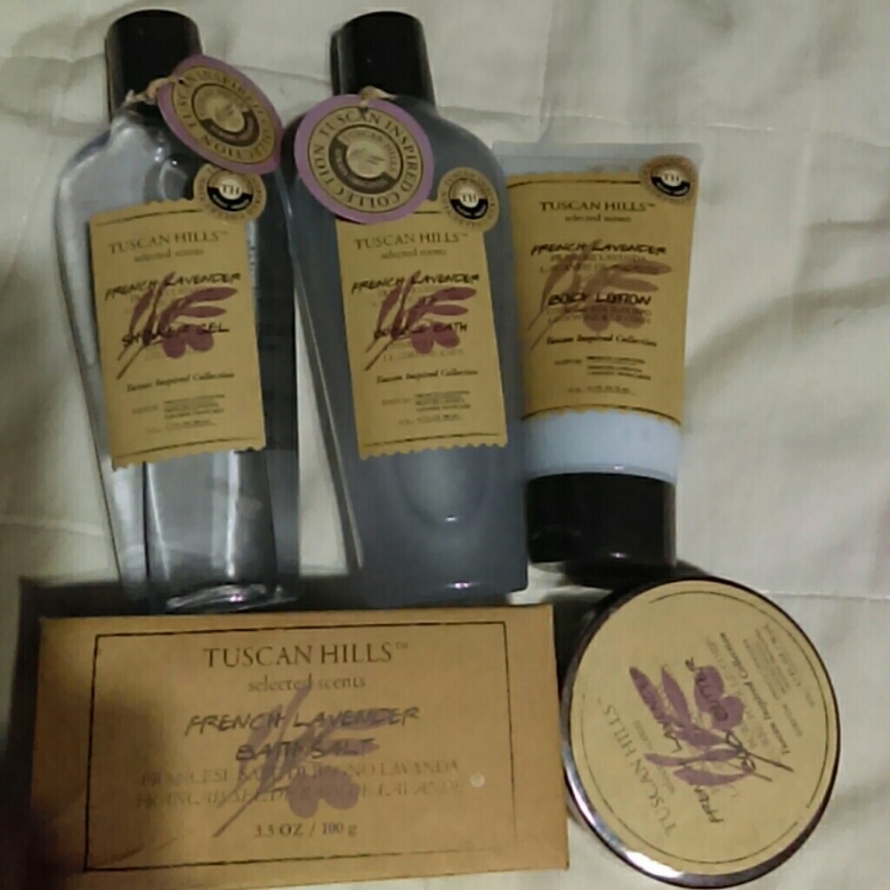 Body lotion , bath salt, shower gel , bubble bath