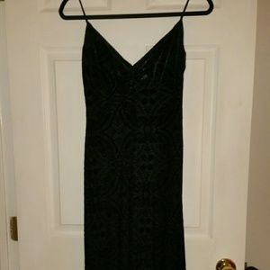 Black Velvet  Dress w/angle hem