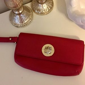 Kate spade red wristlet clutch