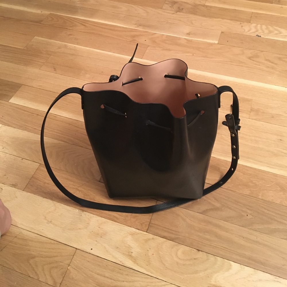 mansur gavriel pink bucket bag!