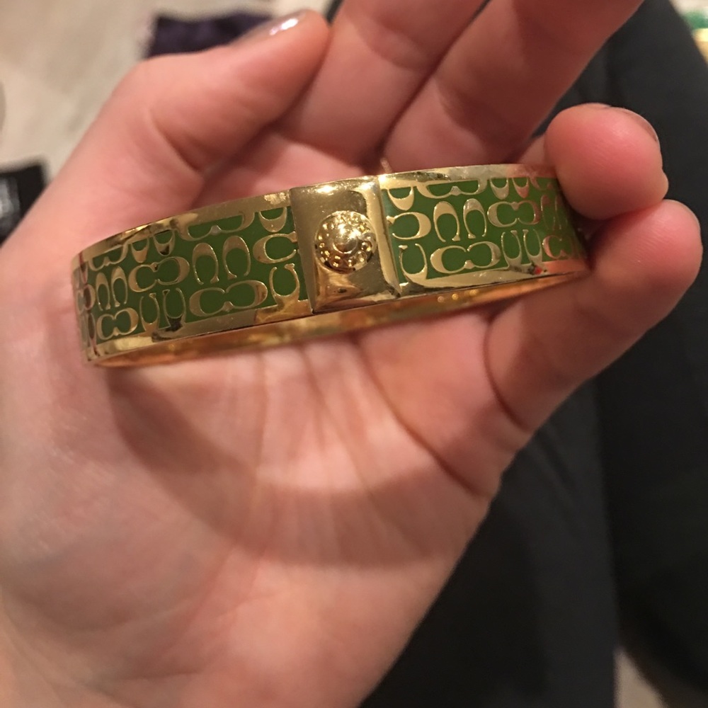 Green and gold coach signature bangle - Picture 2 of 5