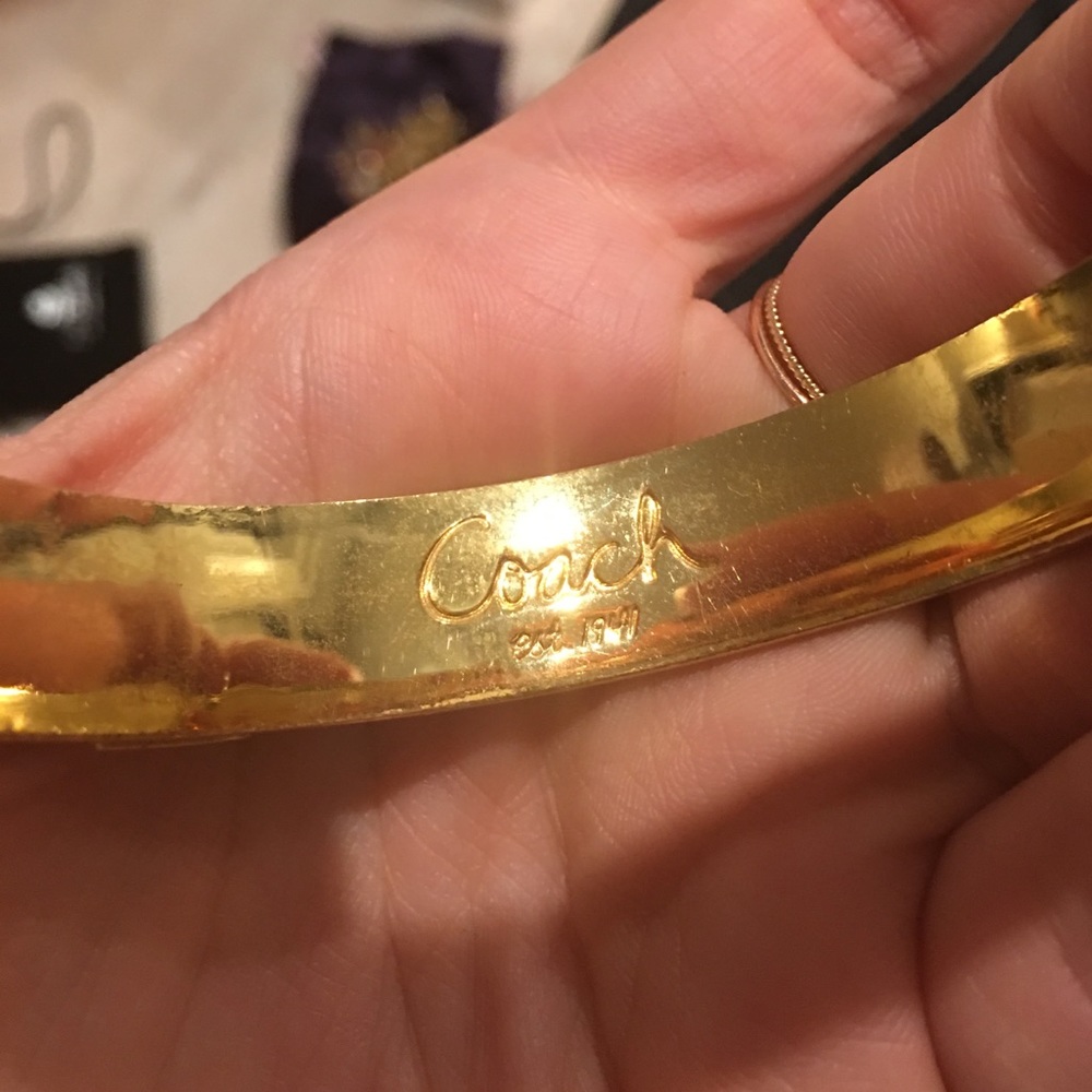 Green and gold coach signature bangle - Picture 3 of 5
