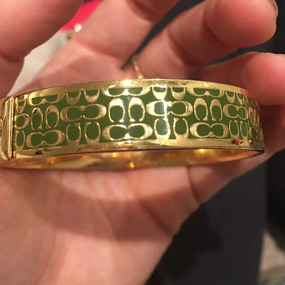 Green and gold coach signature bangle - Picture 5 of 5