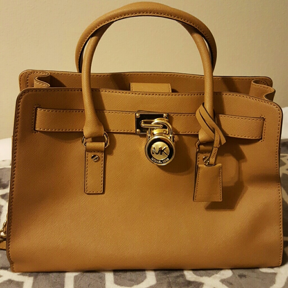 Michele Kors Hamilton Leather Satchel Peanut color