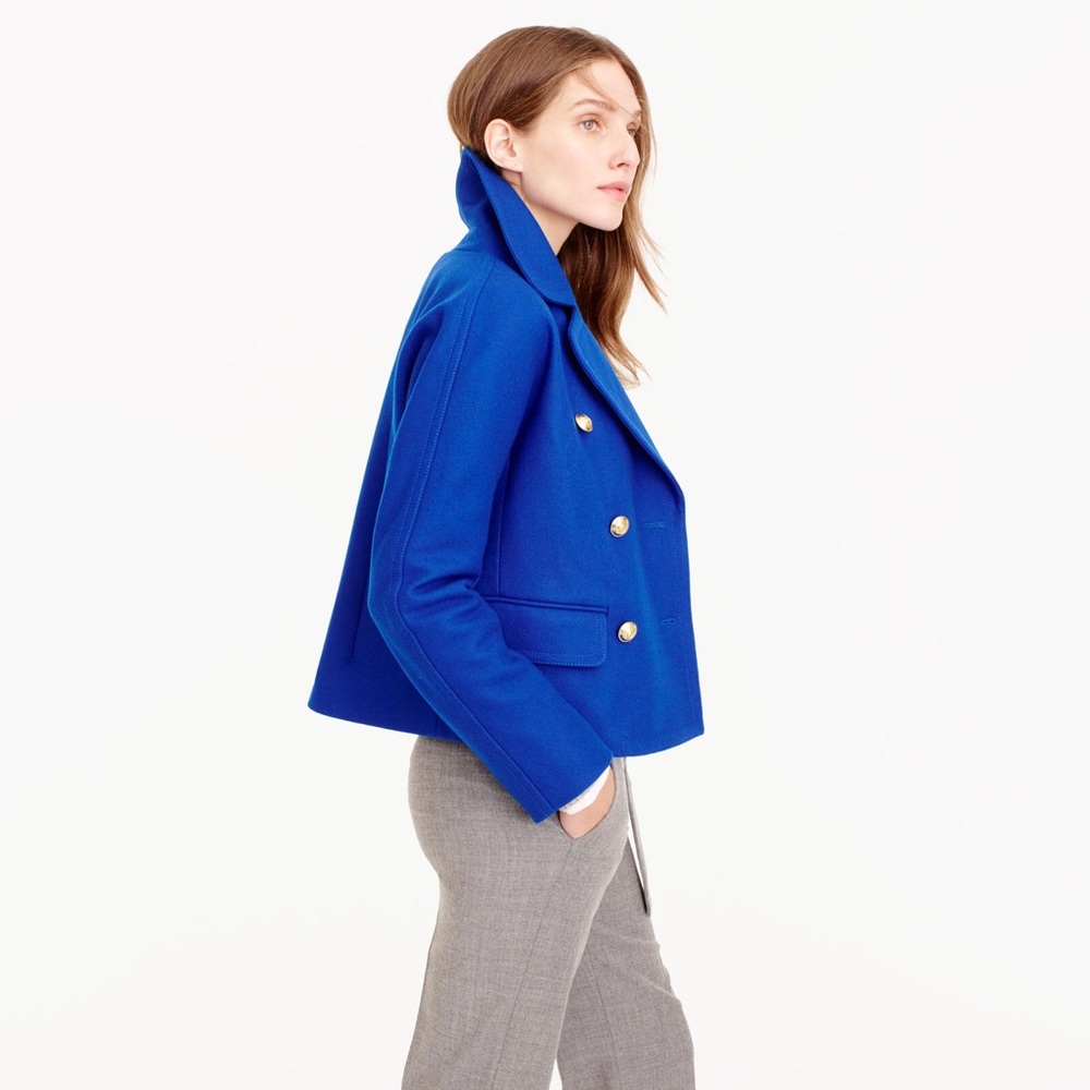 J. Crew Cropped double-breasted peacoat 000
