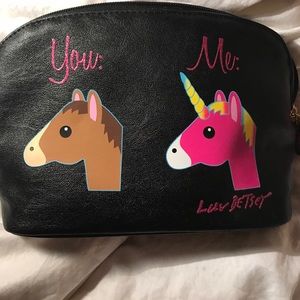 Unicorn emoji Betsey Johnson make up bag