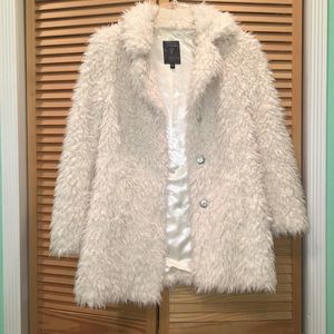 Faux fur ivory coat