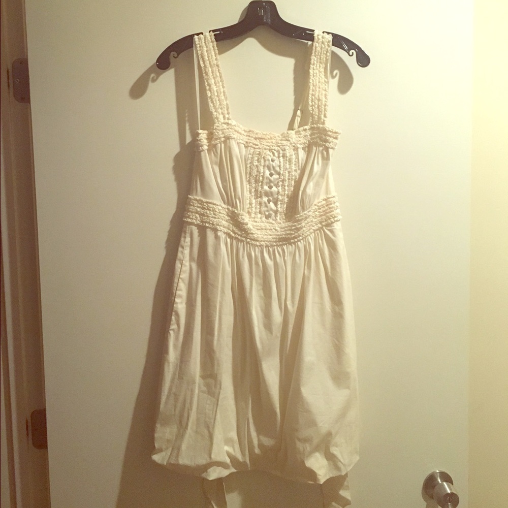 BCBG bubble hem ivory dress